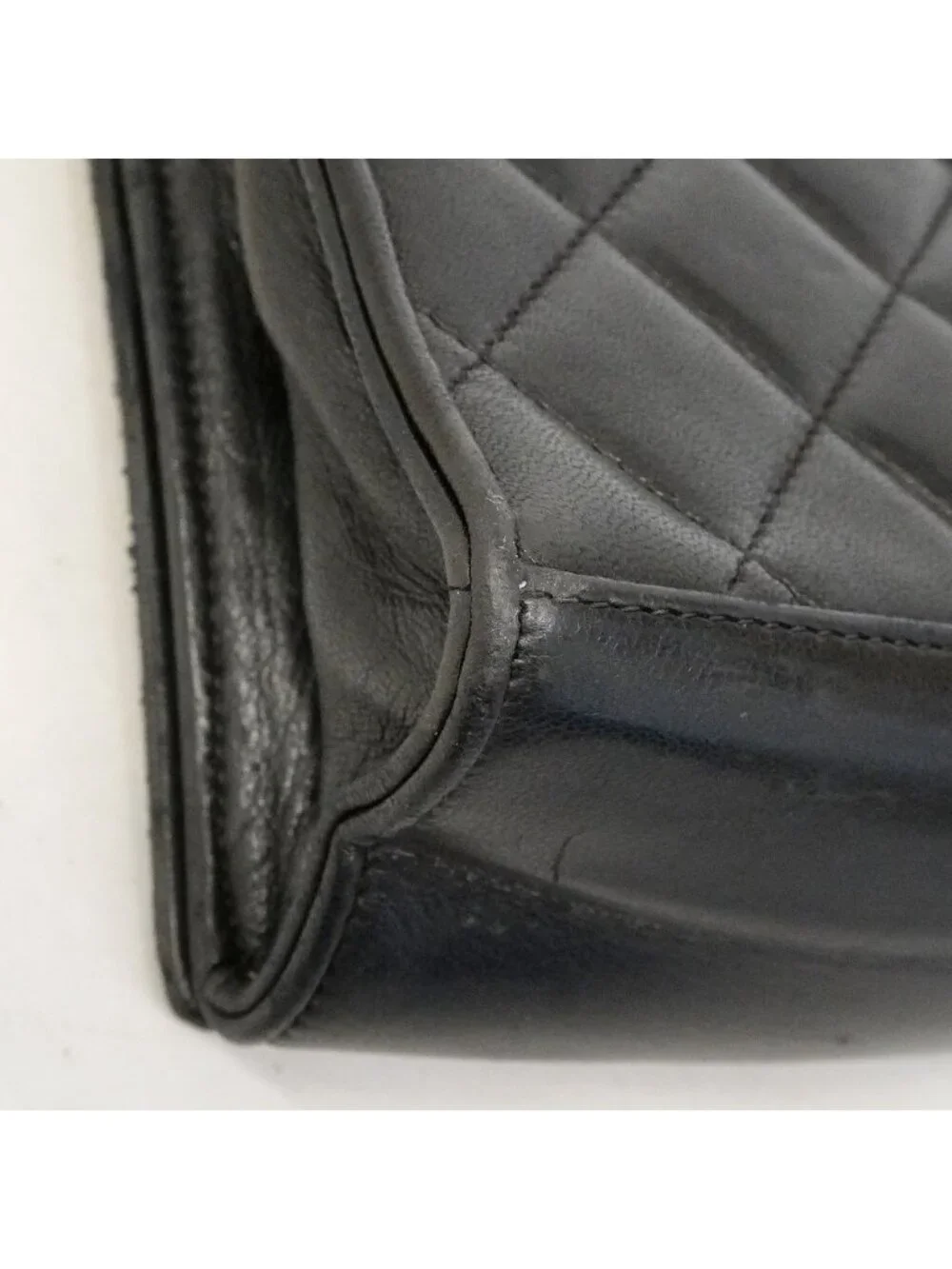 Chanel Shoulder Bag Quilted Lambskin Black Gold
